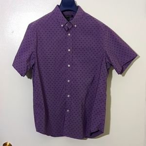 Banana Republic men's performance fabric button-down short sleeve shirt size L